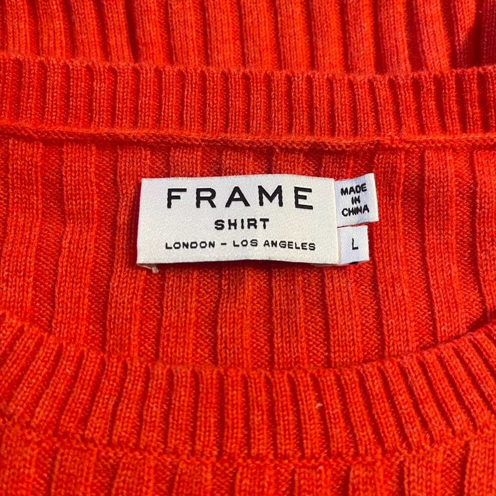 Frame Denim Tomato Red Ribbed Sweater - Picture 5 of 6